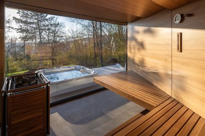 Sauna met panoramisch raam
