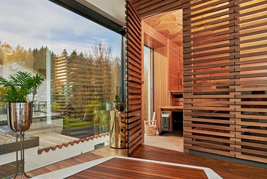 Sauna AURA met exterieur design MATTEO THUN